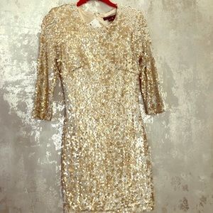 NWT Gold sequin French Connection Dress